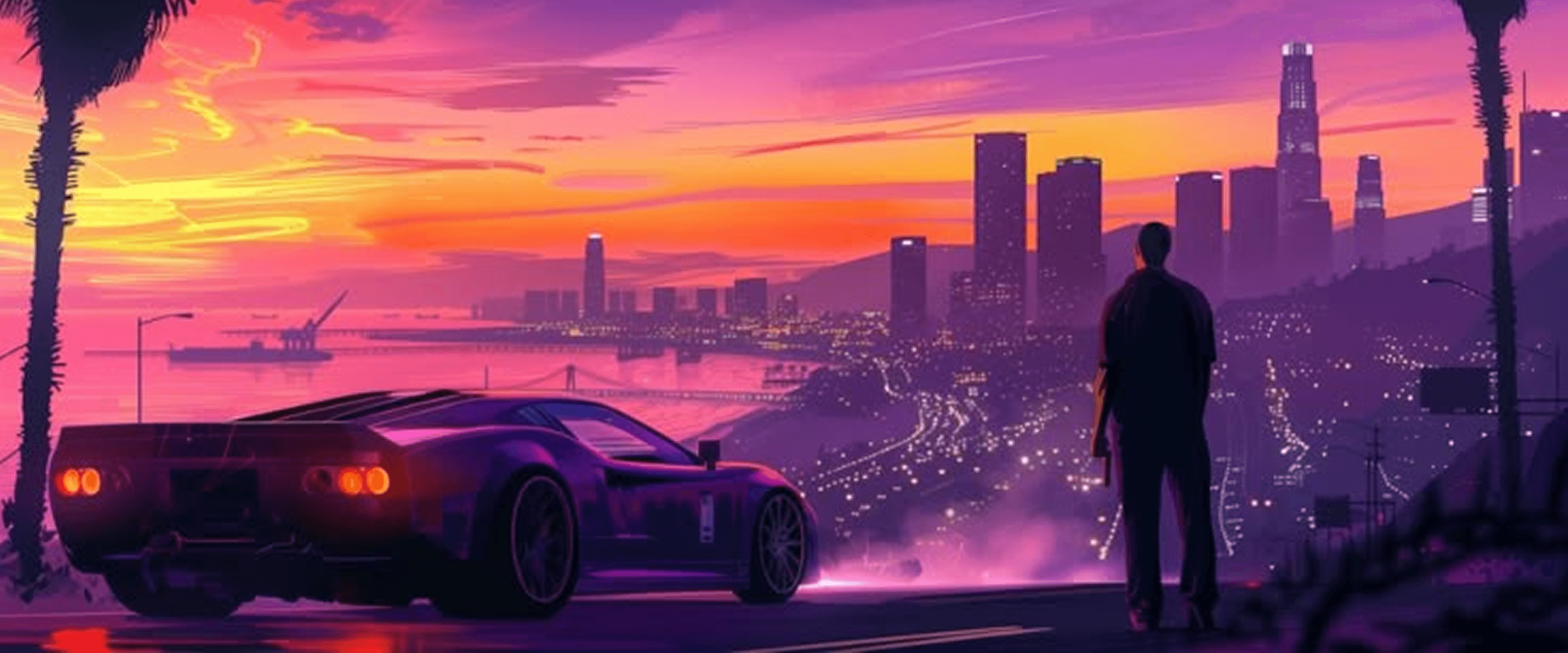 Cyberpunk city background